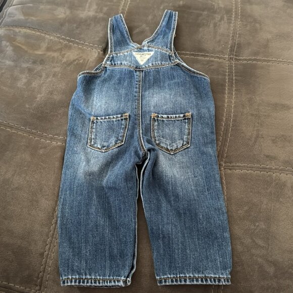 Oshkosh B’gosh Denim Button Down Kids 9M Overalls with Heart - Picture 3 of 5